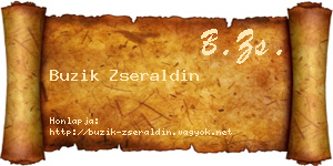 Buzik Zseraldin névjegykártya